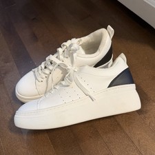 Steve Madden Women's White Platform Sneakers Comfort Black Accent