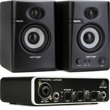 Behringer U-Phoria UMC22 USB Audio Interface and Speaker Bundle