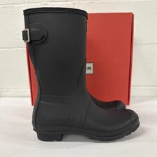 Hunter Original Short Women's Black Onyx Adjustable Rain Boot  US 8 item:1213650