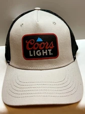 Coors Light Official Trucker Hat Tan Beige Black Mesh Snapback Adjustable NWT