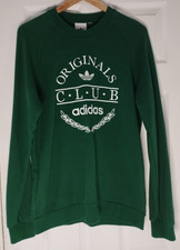 Adidas Jumper Mens Medium Green Activewear Pullover Retro Y2K Embroidered