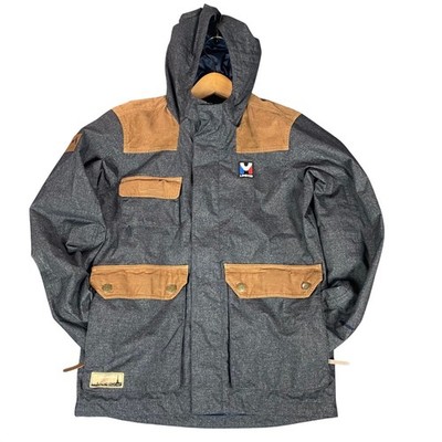 Millet Ski Jacket L 95 Grey Corduroy Trim Waterproof Extreme Model Parka Outdoor