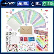 Greeting Card Making Kit 30 Blank Cards Envelopes Decorations Gift Set