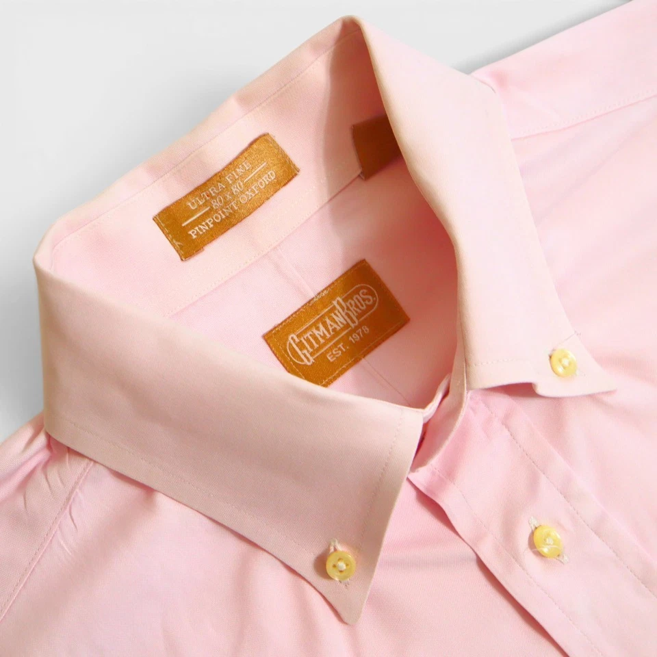 Vintage Gitman Bros Button Down Oxford Shirt 16 34 Pale Pink Ultra Fine Pinpoint - Image 4 of 4