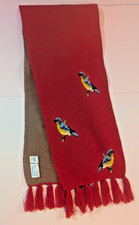 National Wildlife Federation Womens Red Scarf 5 Ft Tassled