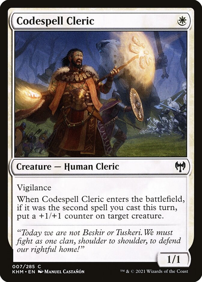 NM Codespell Cleric, MTG, Kaldheim, Magic the Gathering, 7 *BU