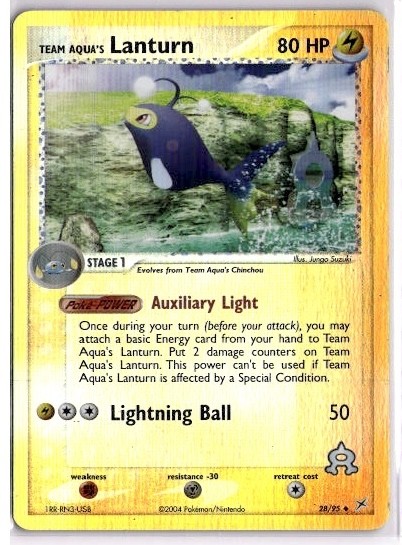 Team Aqua's Lanturn Uncommon Team Magma vs Team Aqua Reverse Holo 28/95 2004 NM