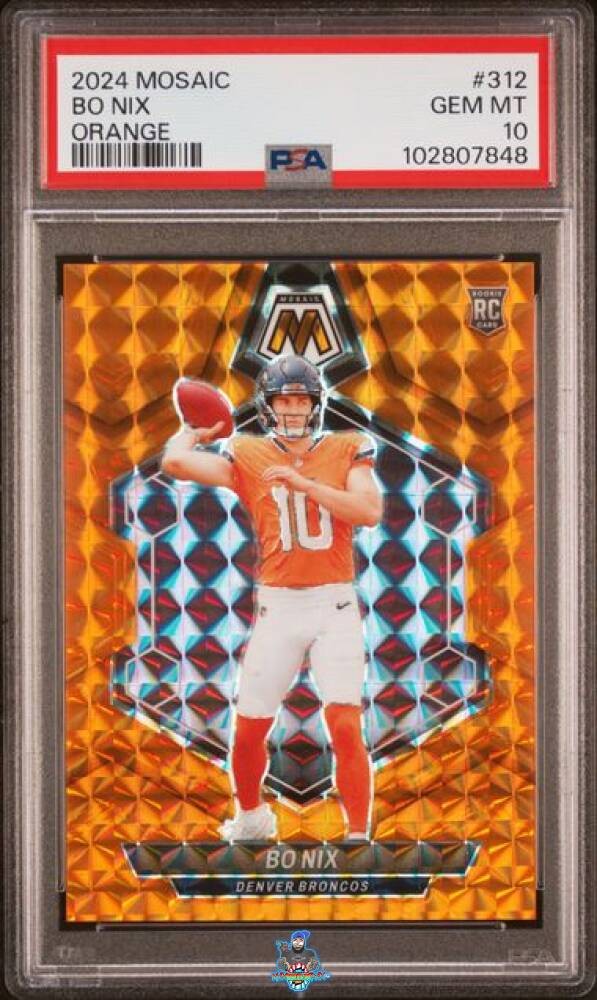 2024 Bo Nix PSA 10 Mosaic Rookie Orange #312 105/199