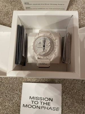 OMEGA x Swatch WHITE Snoopy MoonSwatch Mission to Moonphase Brand New W/Receipt