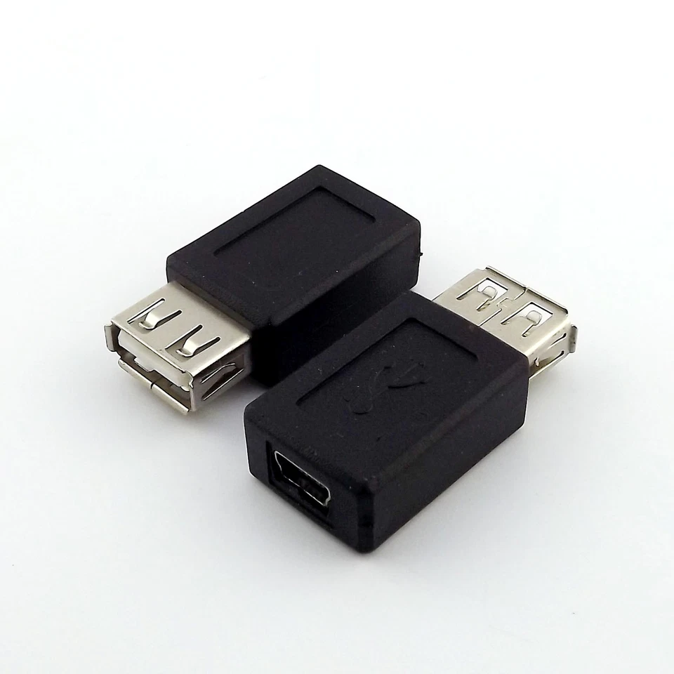 USB 2.0 Mini B 5 Pin Female to USB Type A Female Data Cable Adapter Converter - Image 2 of 4