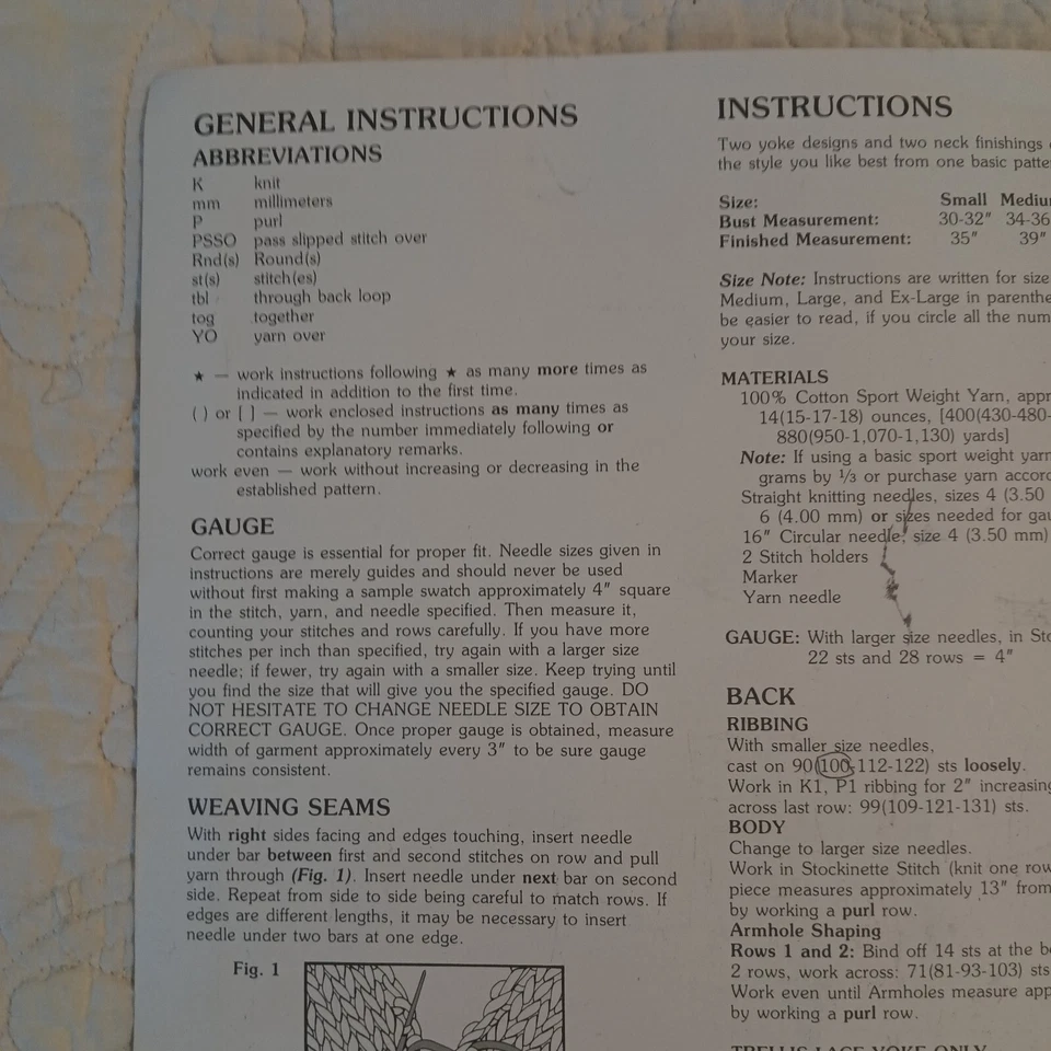 1987 Vtg Leisure Arts Lace Sweaters Knitting & Crochet Pattern Book Leaflet 578 - Image 3 of 4