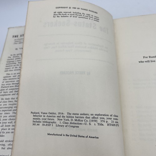 The Status Seekers by Vance Packard Hardcover Book Vintage 1959 - Picture 10 of 11