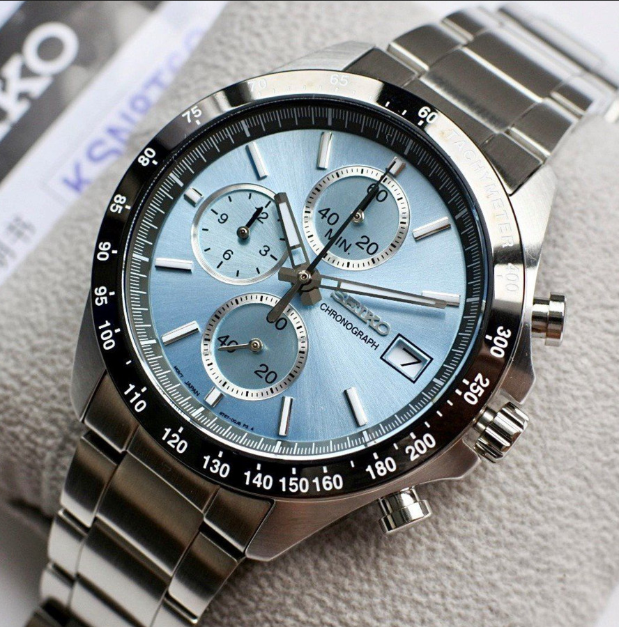 Seiko Spirit SBTR029 Chronograph Blue Dial Stainless Steel Men's