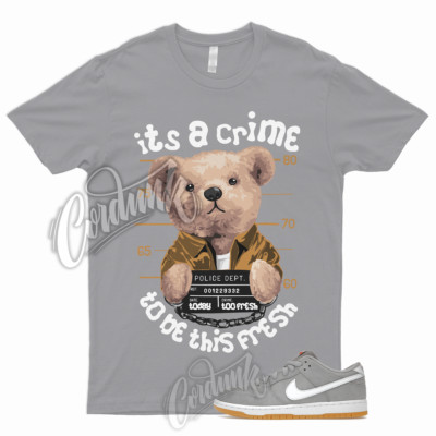 CRIME T Shirt to Match SB Dunk Low Grey Gum Wolf Light Brown Pure Platinum Toe 1