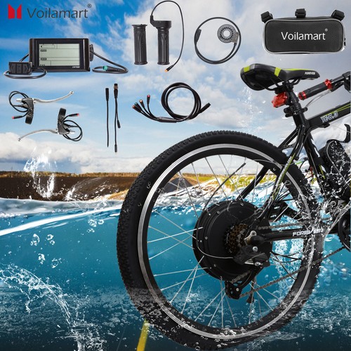 Voilamart Waterproof 26" Rear Wheel Electric Bicycle Conversion Kit LCD