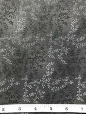 Tiny Vines Mottled Quilt Fabric - Charcoal Black - Fat Quarter