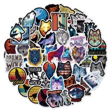 10 Random Cartoon Wolf Stickers Wild Animal Decals Hydro Yeti Car Free Shipping