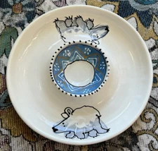 Artables Canada Debra Durrer Art Pottery Polar Bear Chip And Dip Serving Dish