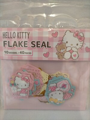 Sanrio Hello Kitty Flake Seal stickers 10Designs 40pieces  Kawaii 