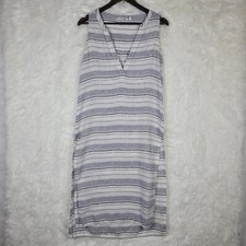 Athleta XXS Blue White Striped Linen Dress Nautical Spring Vacation