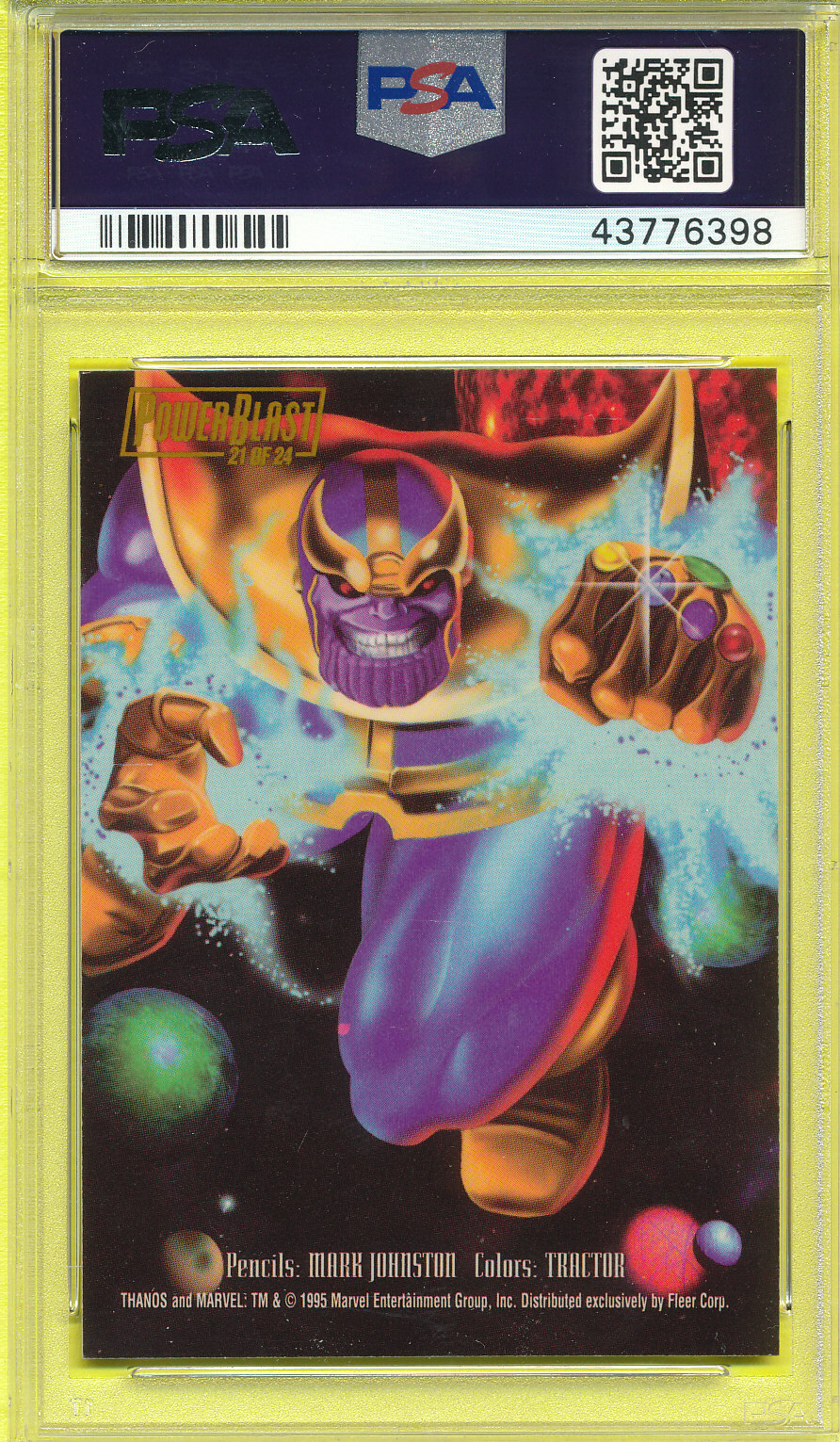PSA 7 NM POWER BLAST THANOS 1995 FLAIR MARVEL ANNUAL #21 GRADED COMIC RARE TPHLC view 3