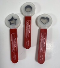 Paddle Punches Heart Star Circle Shapes Scrapbooking Craft 3 Pc Punches SIZZIX