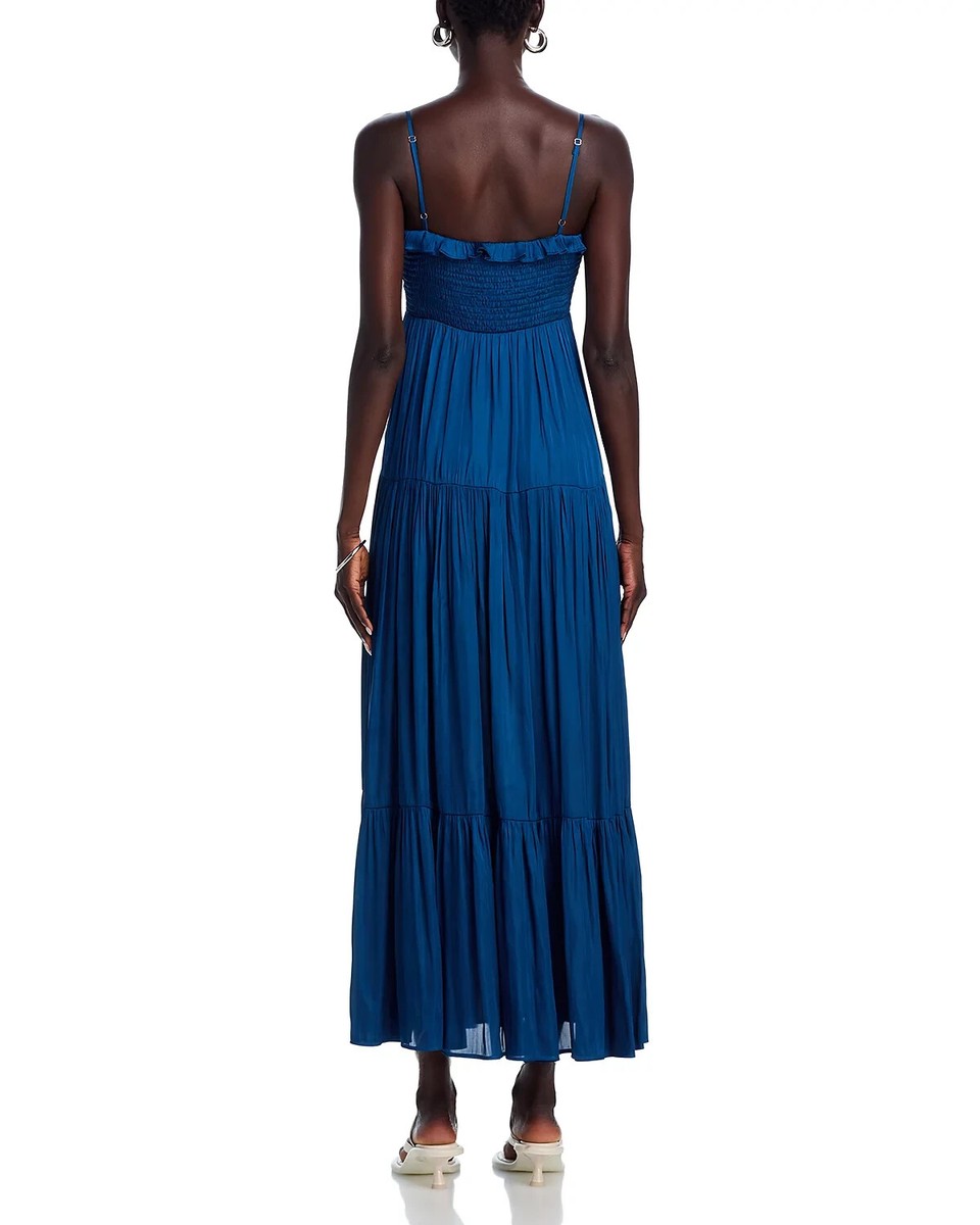 knee length dresses for ladies Aqua Linen Azura Midi Dress