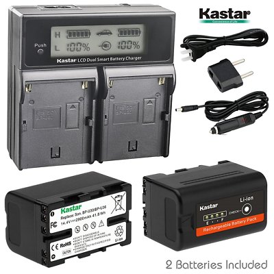 2 xBP-U30 Battery & LCD Dual Charger for Sony PMW-EX3R PMW-EX160 PMW-EX260 HD422
