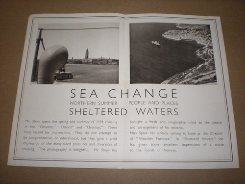 1934 ORIENT LINE CRUISES. PROMOTIONAL BOOKLET. DOCUMENTARY FILMS BY ALEX SHAW - Picture 2 of 3