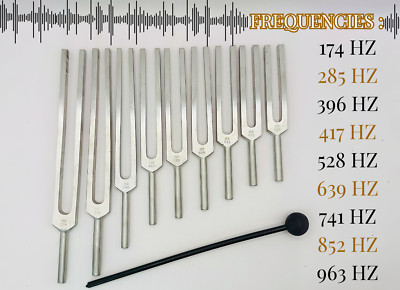 Solfeggio Chakra Stimmgabeln - Silver Edition für Vibration Wellness & Heilung