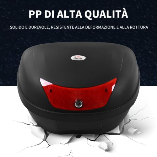 HOMCOM Bauletto Portaoggetti per Moto da 48L con Kit per Installazione e 2 Chiav - Foto 1 di 1