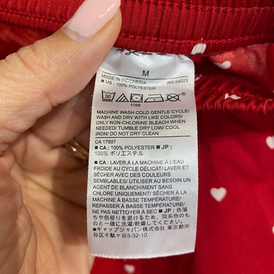Banana Republic Red Heart Pajama Pants Sz M eBay
