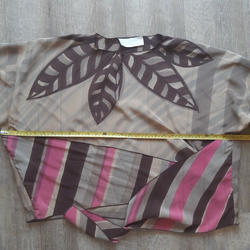 Vintage Silk Handmade Tie Back Blouse Babocho For Nicole Size L Or M - Picture 7 of 14