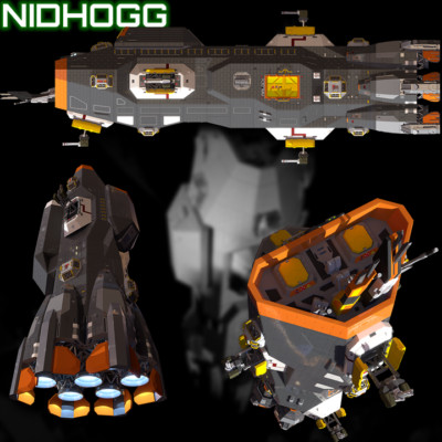 Nidhogg Starship - 28MM - 2nd Dynasty - Playable Interior - Printed to order