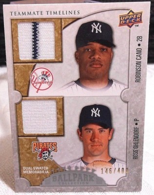 ROBINSON CANO & ROSS OHLENDORF 2009 UD BALLPARK COLL.DUAL GAME USED JERSEYS#/400