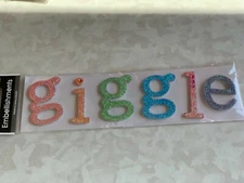 ME & MY BIG IDEAS EMBELLISHMENT STICKERS GLITTER WORD ‘GIGGLE’ WORD ‘GIGGLE’ 3D