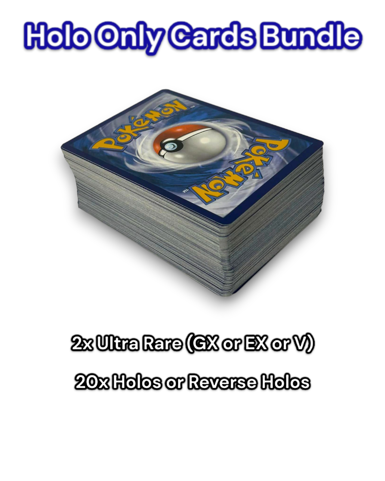 ALL HOLOS Pokemon Cards Bundle - 2x Ultra Rare EX/GX/V Included ...