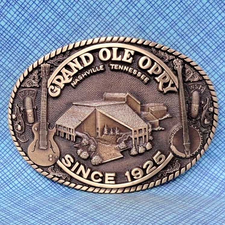 Hebilla de cinturón Grand Ole Opry desde 1925 Nashville Tennessee latón de colección ADM .NOX066 Foto 2 de 4