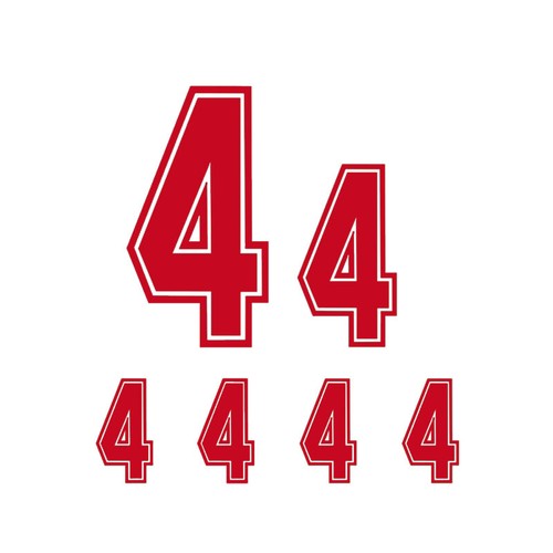 6pcs Set Bold Border Font Vinyl Heat Transfer Iron On Jersey Number Baseball - Picture 46 of 81