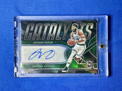 Jayson Tatum 2021-22 Spectra Catalysts Silver Prizm Auto Autograph /49 *Rare SP*