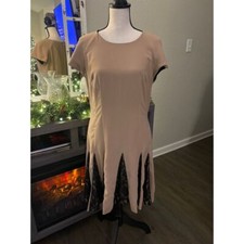 Belle Badgley Mischka dress size 14 tan black lace
