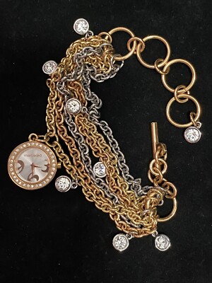 MARC ECKO Tri-Tone Multi Chain Bracelet Women Wrist Watch E15006L1 #27 New