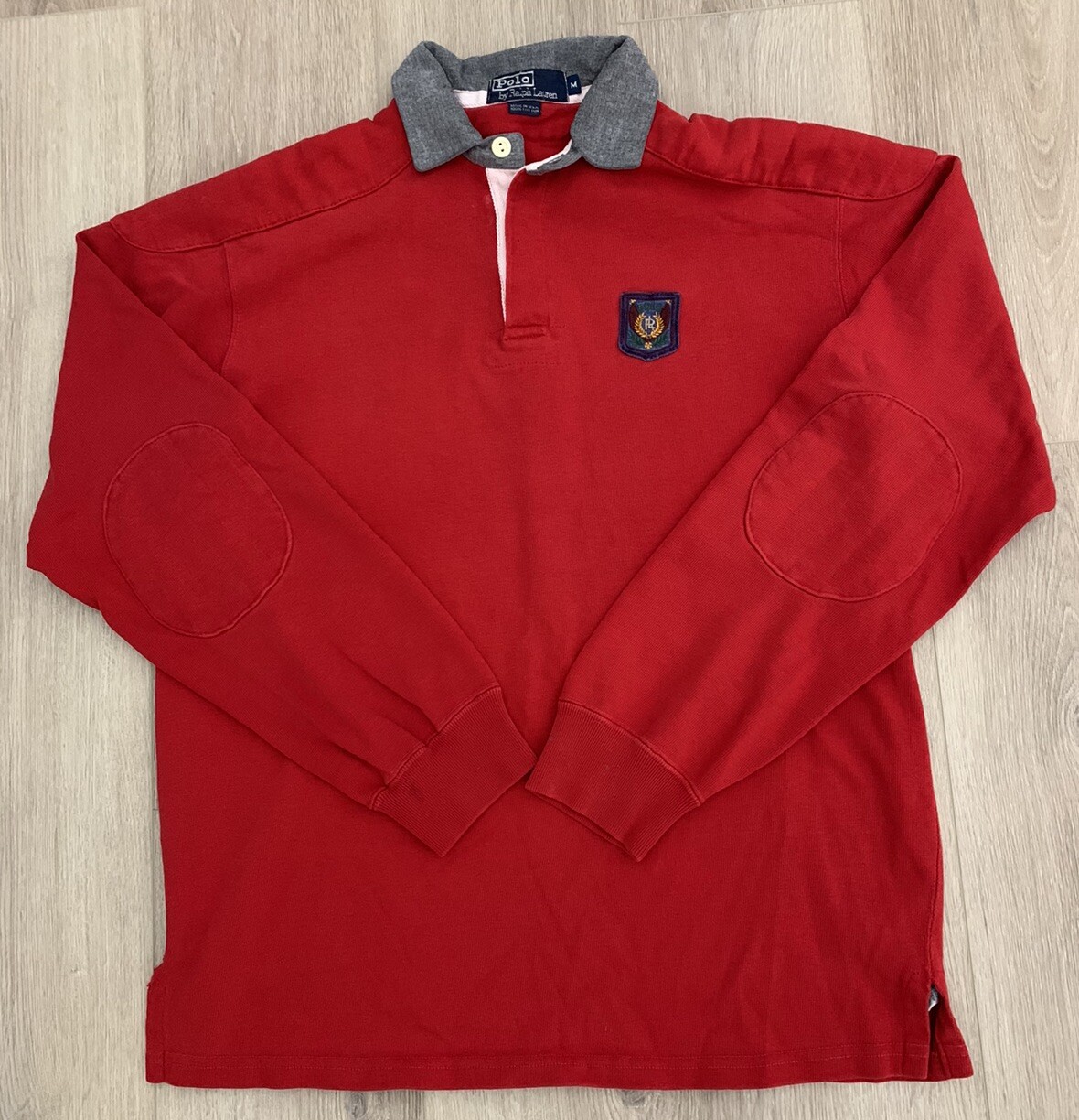 vintage 90s Polo Ralph Lauren Padded Rugby Shirt sz M Made in USA eBay