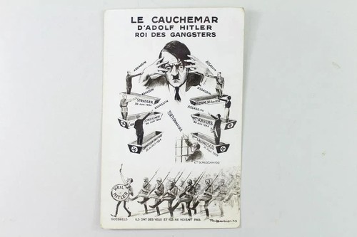 4 VTG 30's Satirical French Postcards Paul Barbier Anti-Hitler WWII, Propaganda - Picture 2 of 8