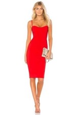 Nookie x REVOLVE Allure Midi Dress in Cherry Red Women's Size S Small Worn Twice