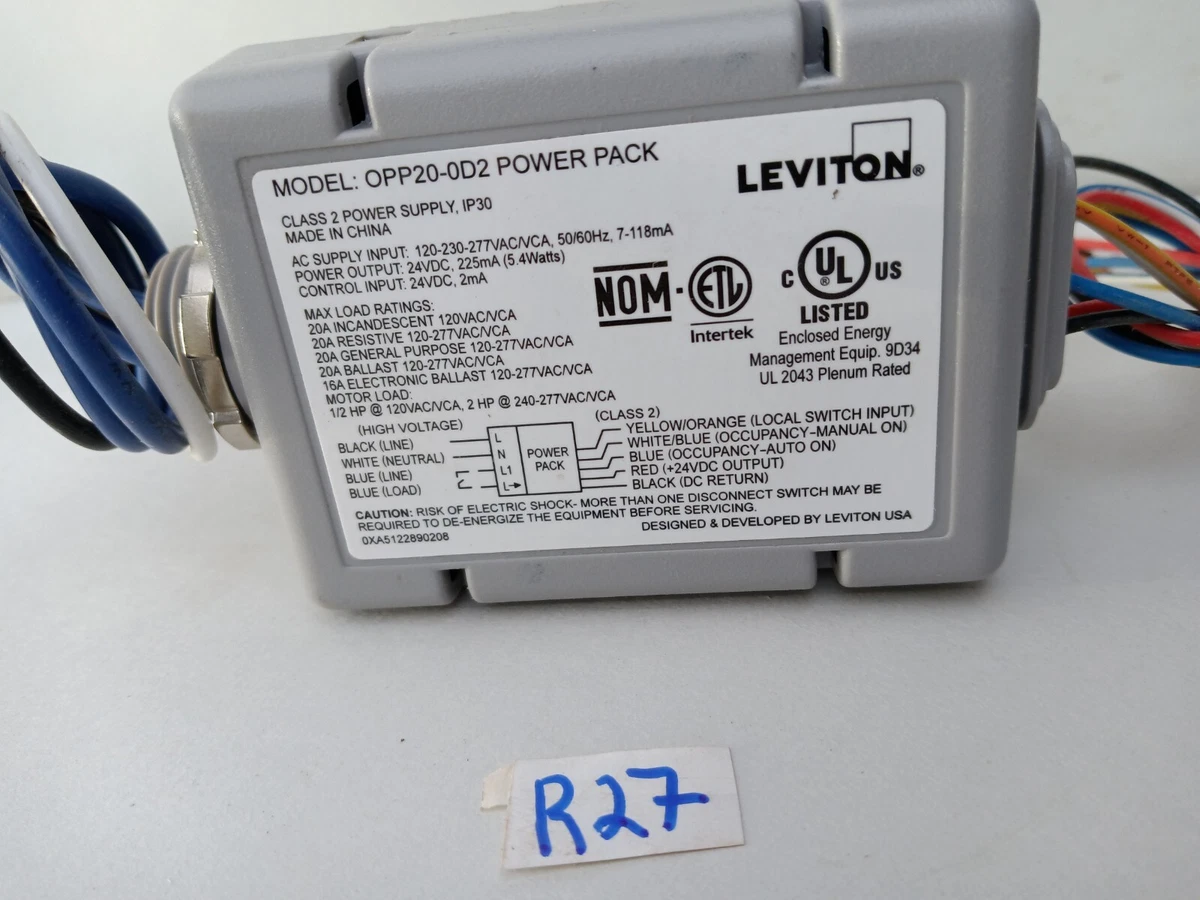 OPP20D2 Leviton Occupancy Sensor Power Pack Auto On, 54 OFF