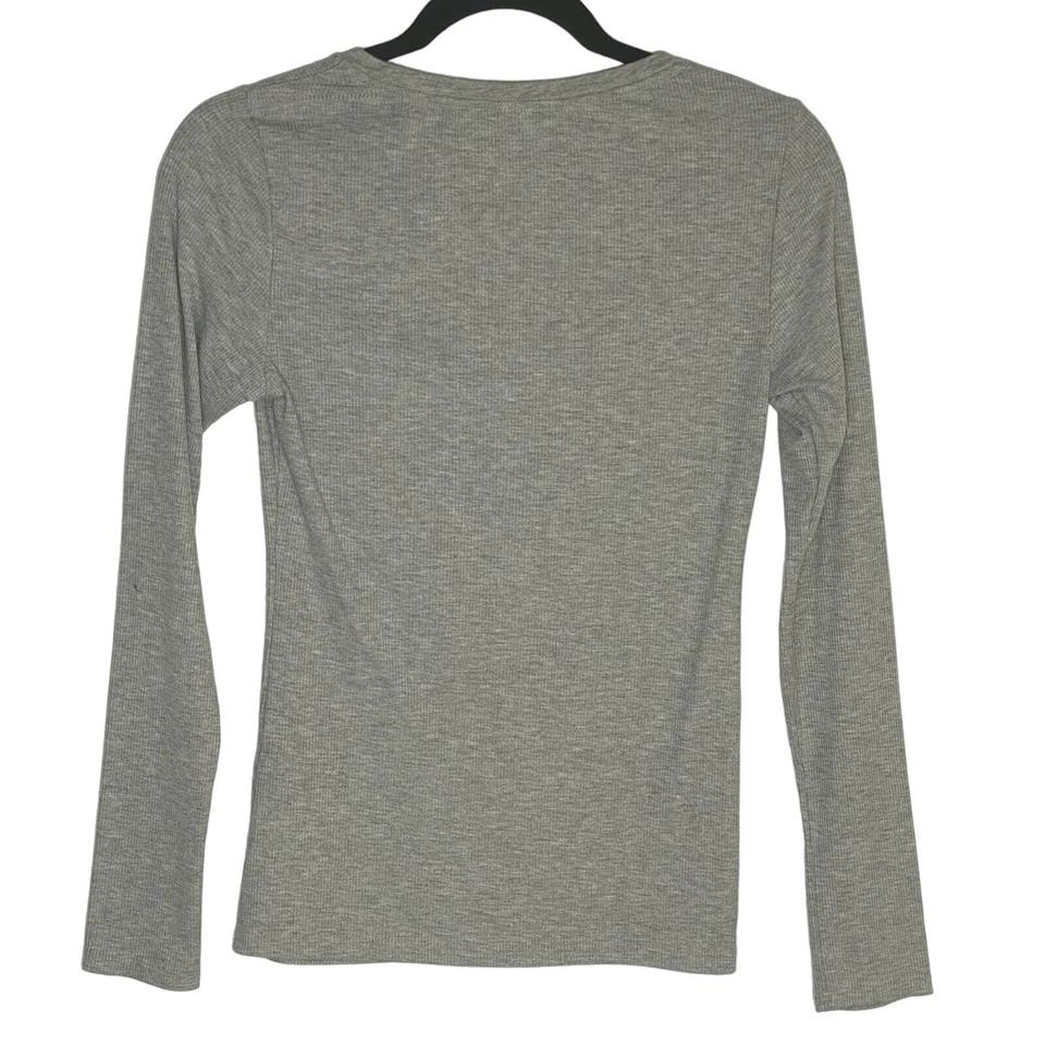 Calvin Klein Ropa de Dormir Pijama Henley Top XS Acanalado Térmico Gris Logo Y2K Cómodo  Foto 3 de 4