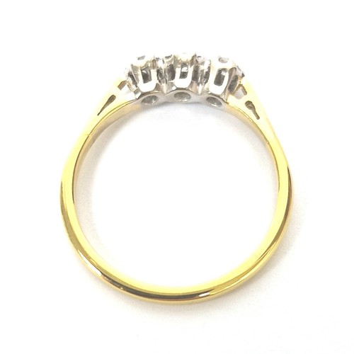 18ct Gold Diamond Trilogy Ring 0.35ct Size N 2.7g - Picture 13 of 19