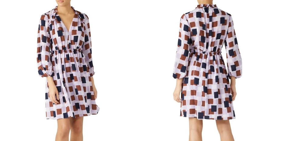 Mini abito Kate Spade Geo Squares multicolore taglia 4