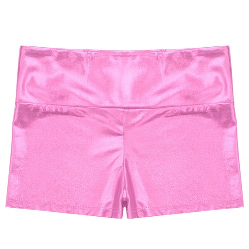 Kids Girls Dance Shorts Shiny Metallic Gymnastics Hip Hop Bottoms Sports Trunks - Picture 41 of 56